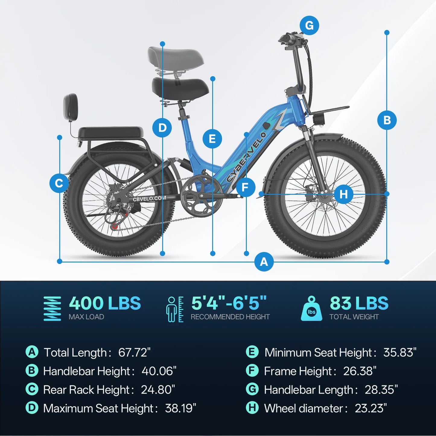 Cybervelo 1500W Electric Commuter Bike With Extended Range Battery