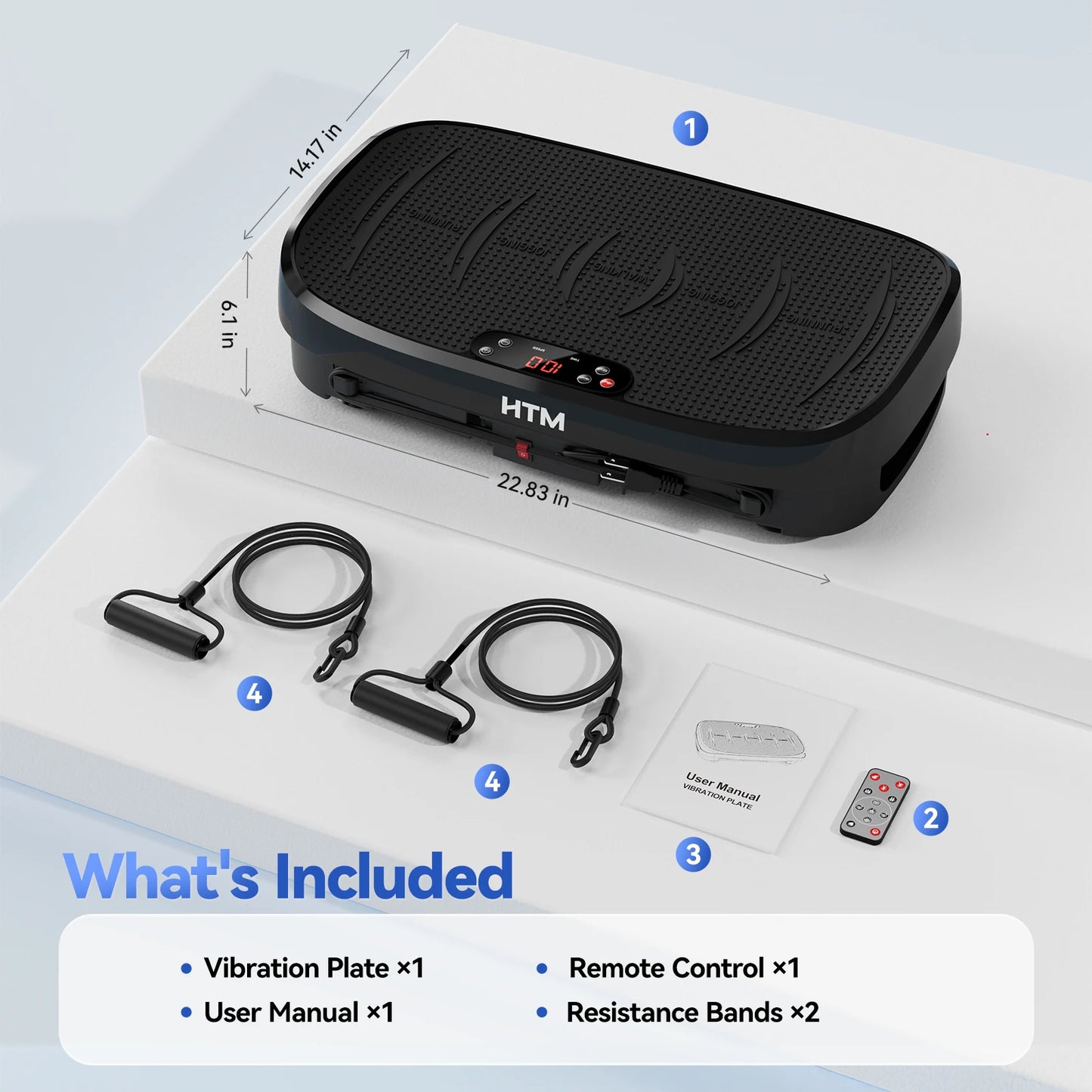HTM Vibration Plate Fitness Multi Function Trainer for Home Gym