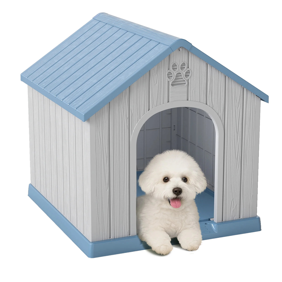 Weatherproof Plastic Dog House for Indoor and Outdoor Use