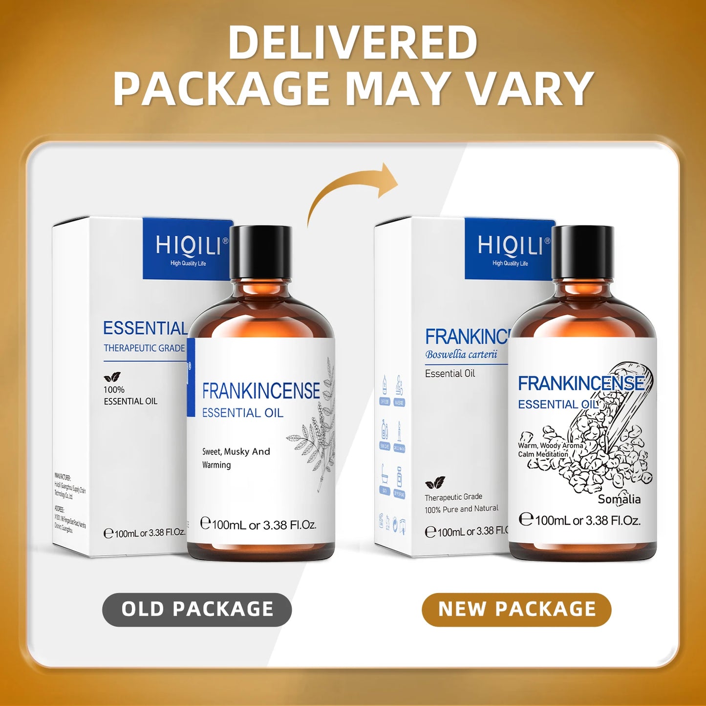 HIQILI Frankincense Essential Oil Pure Boswellia Carterii Aromatherapy Diffuser
