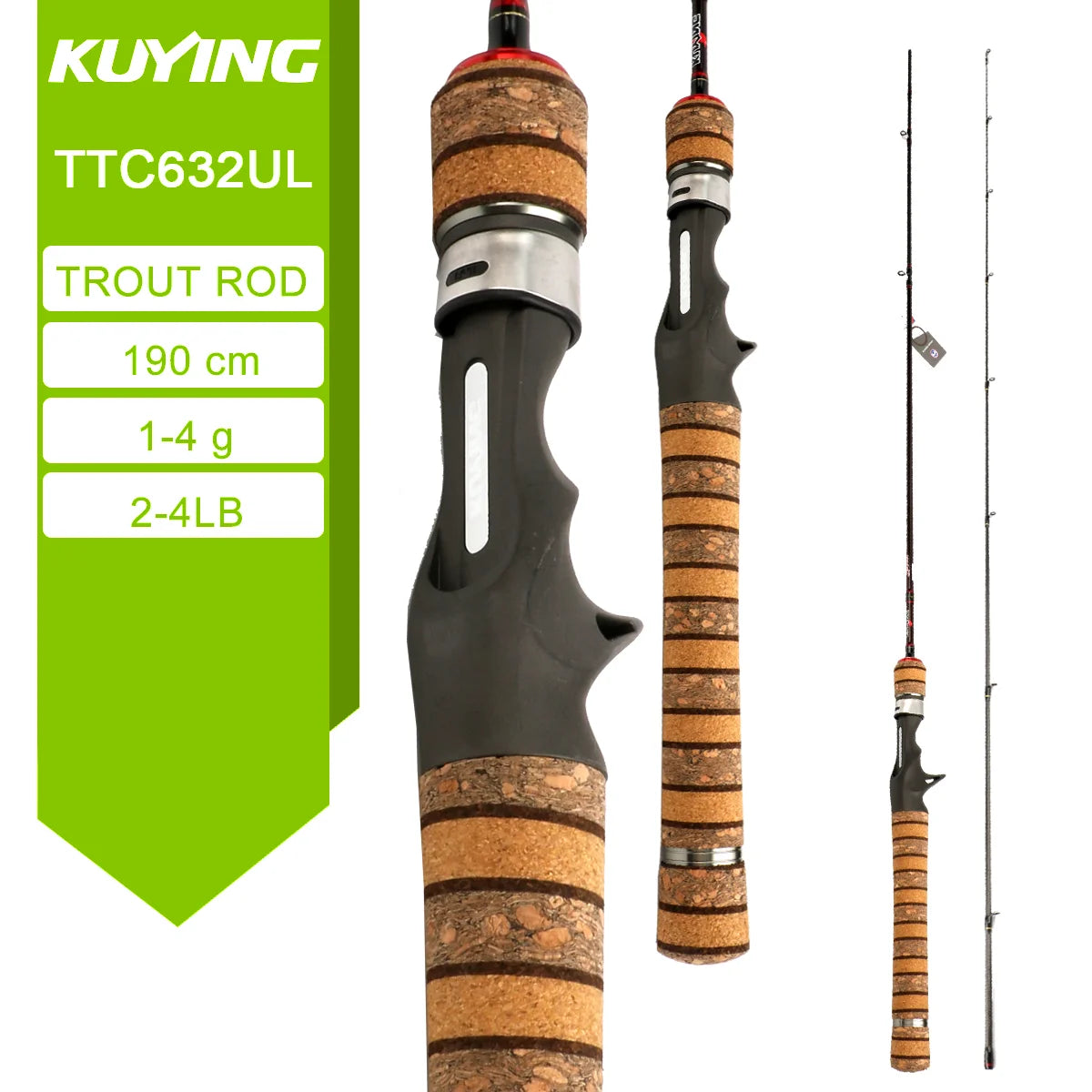 Kuying Carbon Fiber Casting Spinning Lure Fishing Rod