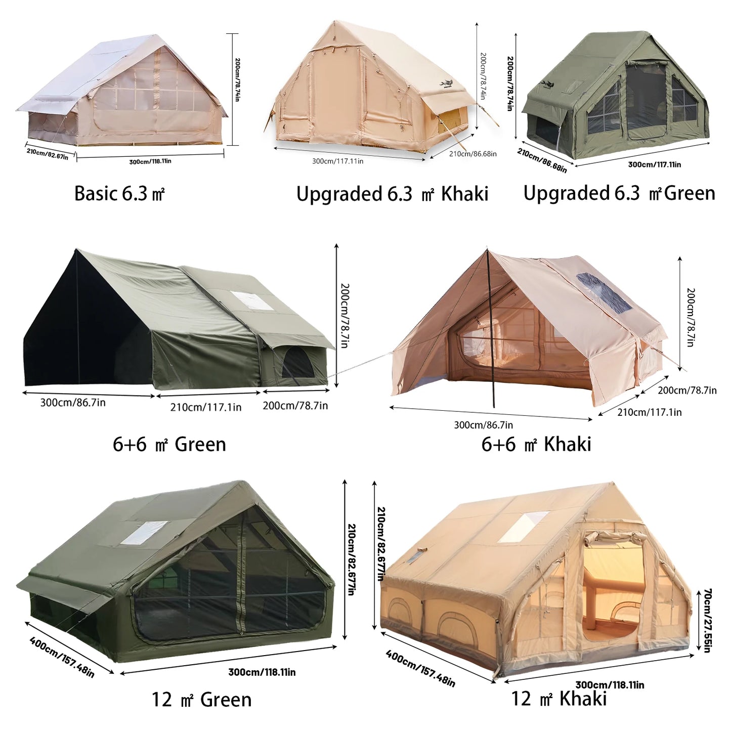 Inflatable Camping Tent With Skylight And Quick Airflow Design