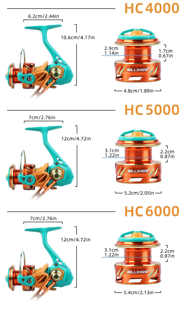 Billings Professional Spinning Fishing Reel for Freshwater and Saltwater