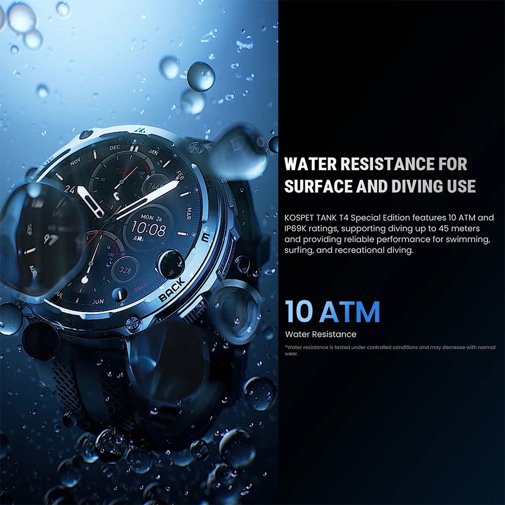 KOSPET Tank T4 GPS Smartwatch Offline Maps And Sports Tracking
