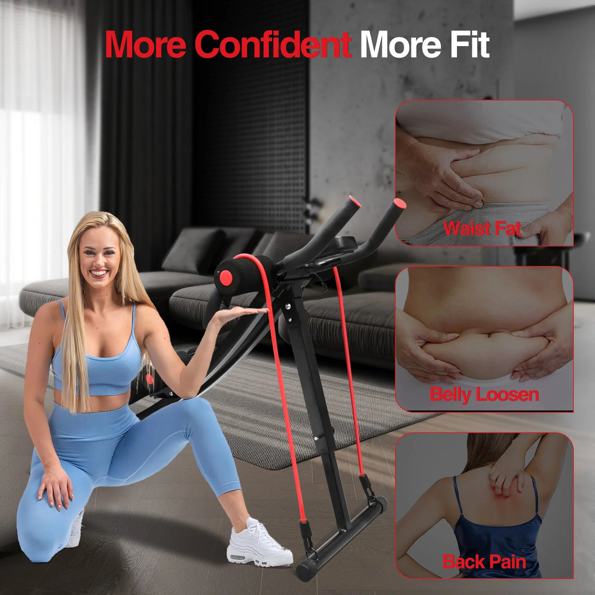 Foldable Ab Machine With Display Home Gym Fitness Trainer