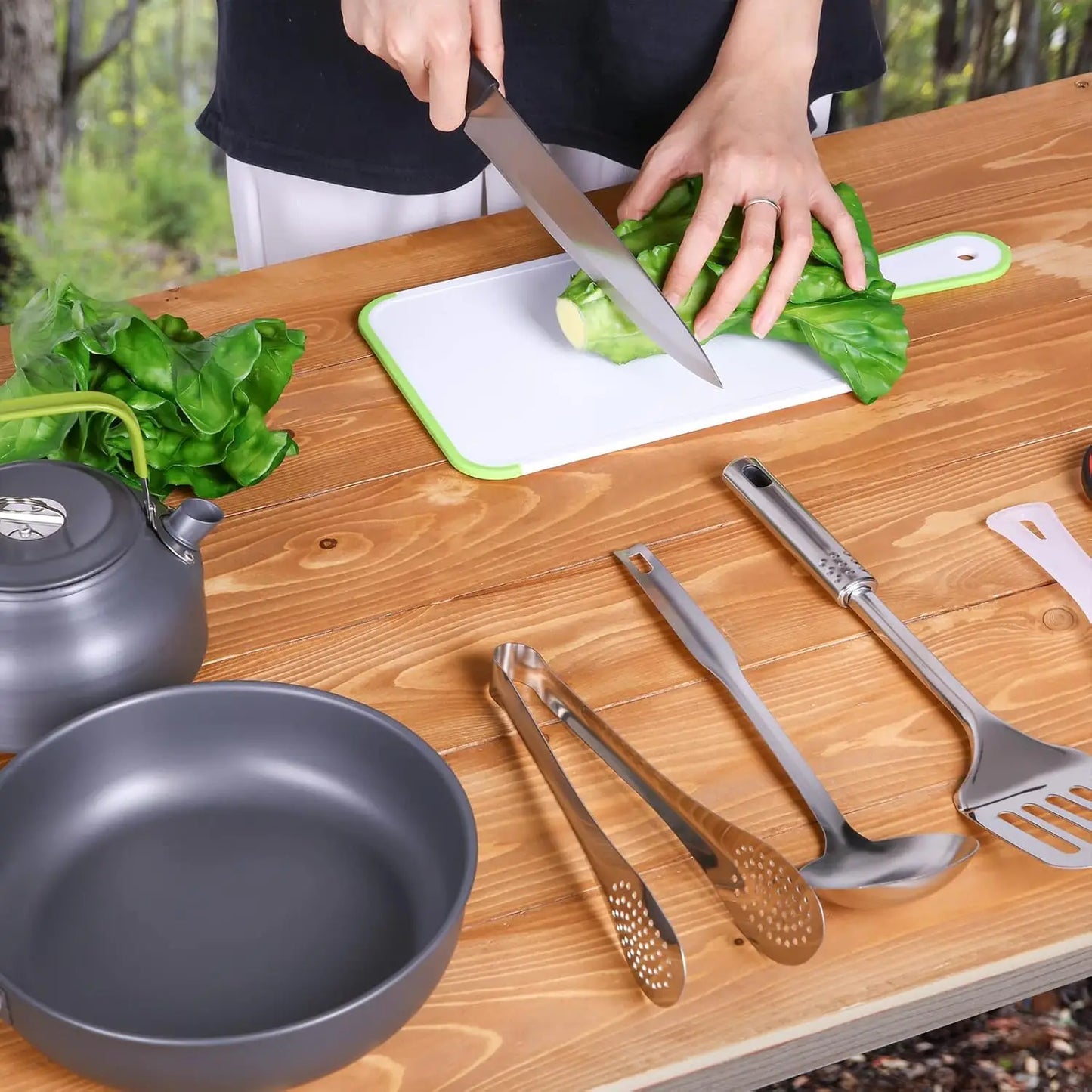 Camping Cookware Mess Kit 42-Piece Nonstick Stainless Steel