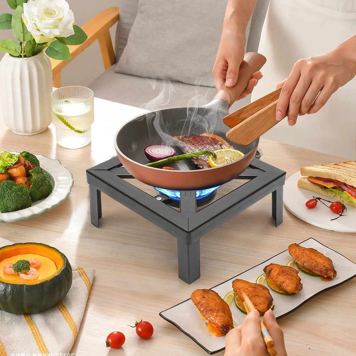Portable Propane Camping Stove With Adjustable Pressure Control