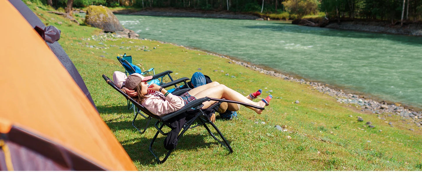 JHK Zero Gravity Outdoor Recliner With Cup Holder Trays