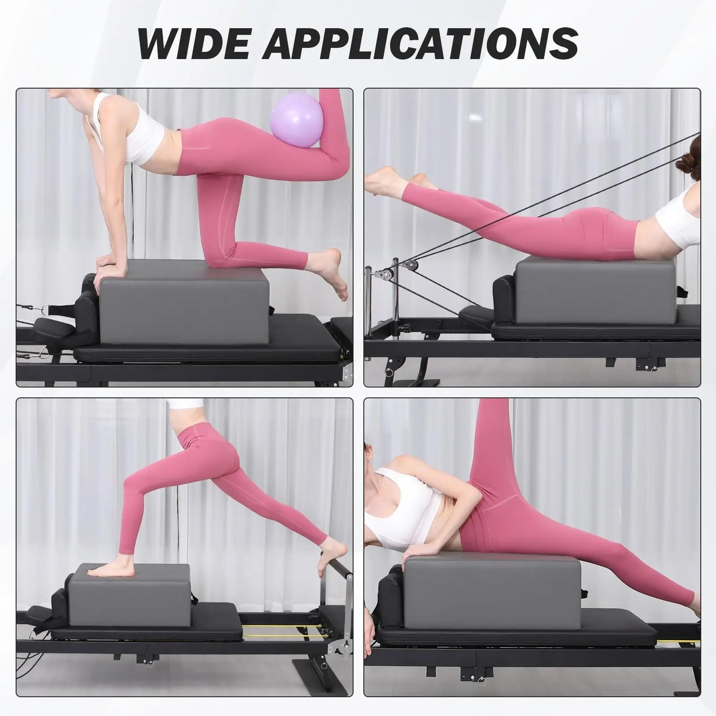 HiMISS Portable Pilates Reformer Sit Box For Home Workouts And Stretching