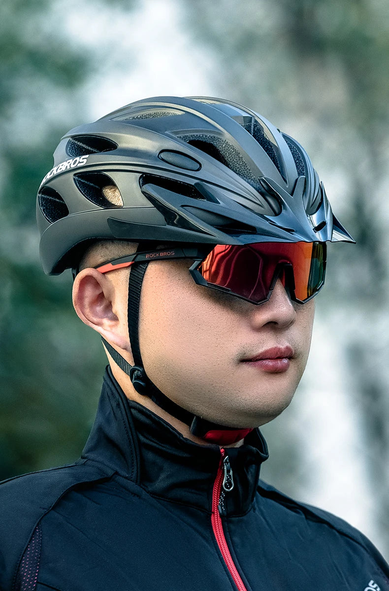 Rockbros Lightweight Cycling Helmet With Goggles For Road And Mountain