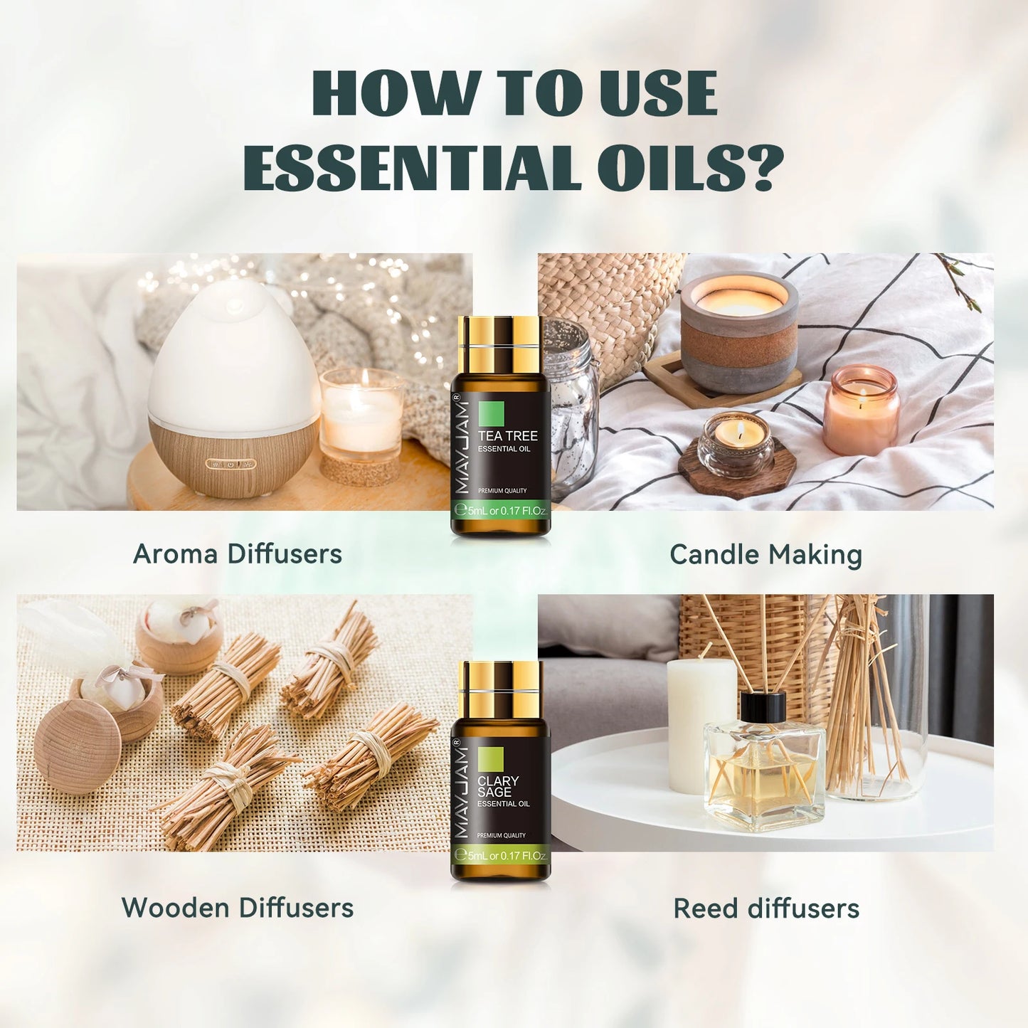 MAYJAM 35 Bottles Essential Oils Kit Gift Box With Lavender And More