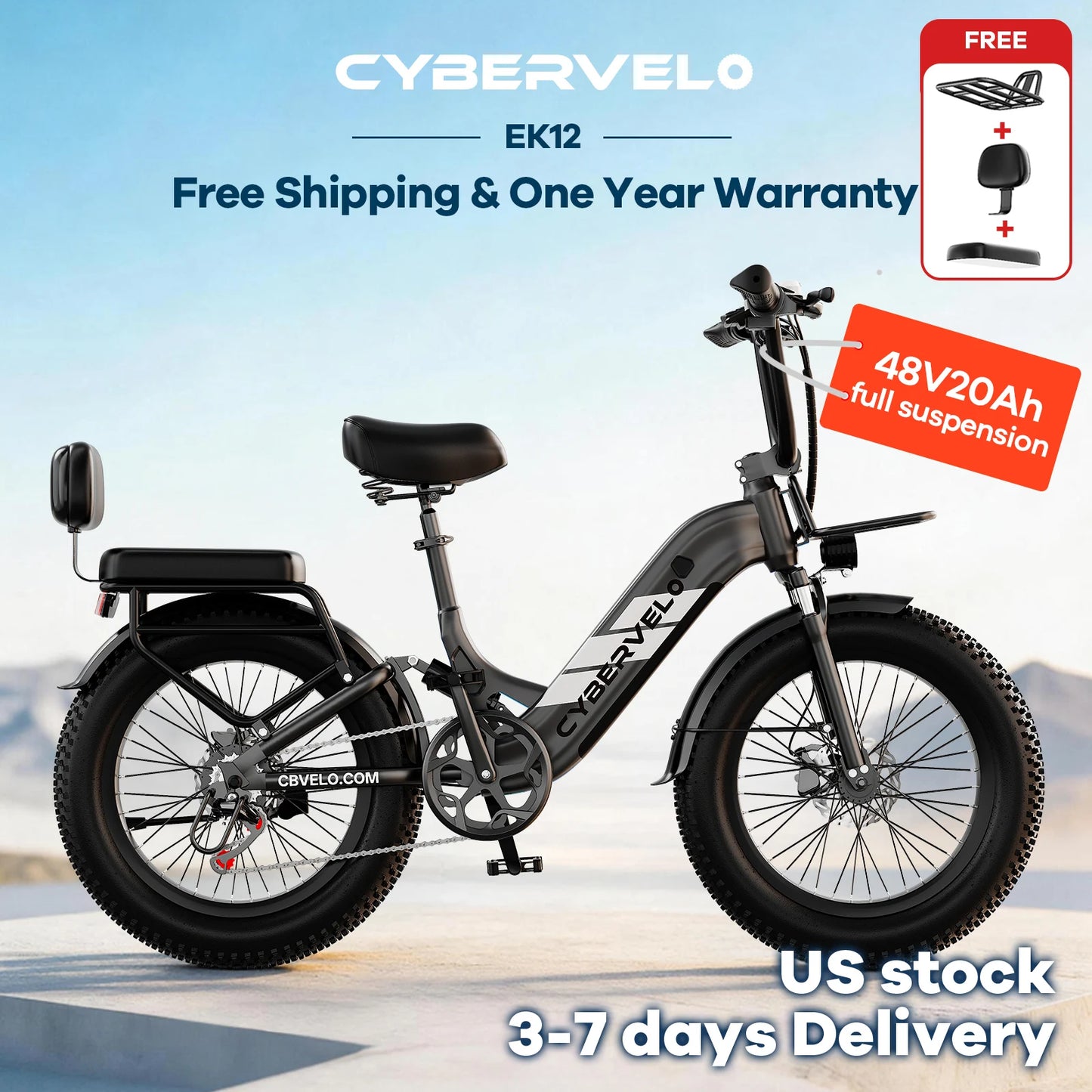 Cybervelo 1500W Electric Commuter Bike With Extended Range Battery
