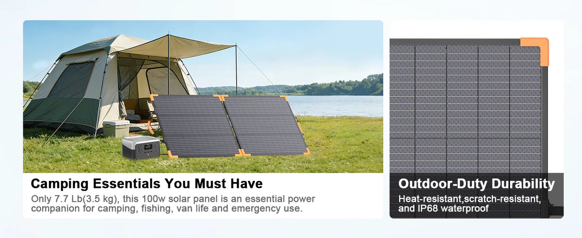 MHPOWOS Foldable Bifacial Monocrystalline Solar Panel