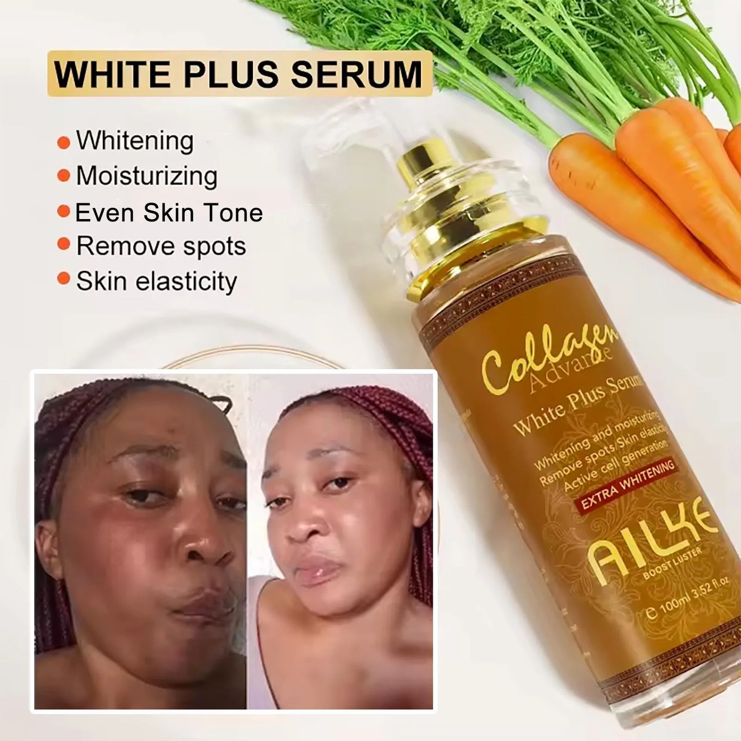 Ailke Organic Collagen Face Serum for Whitening and Moisturizing