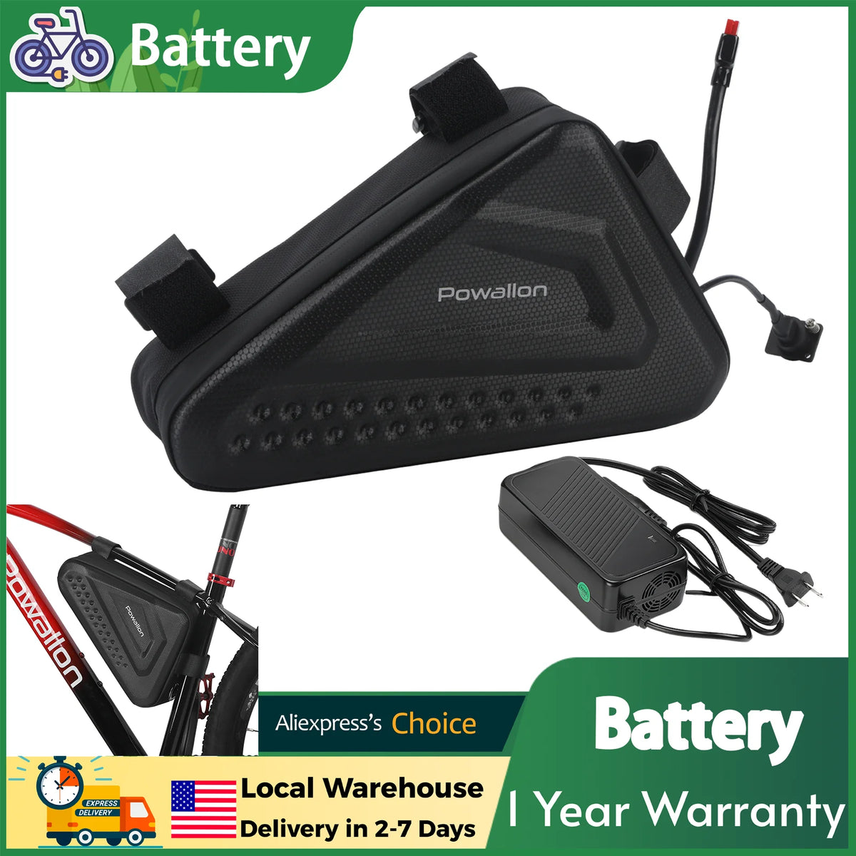 Electric Bike Triangle Battery With Waterproof Hard Case