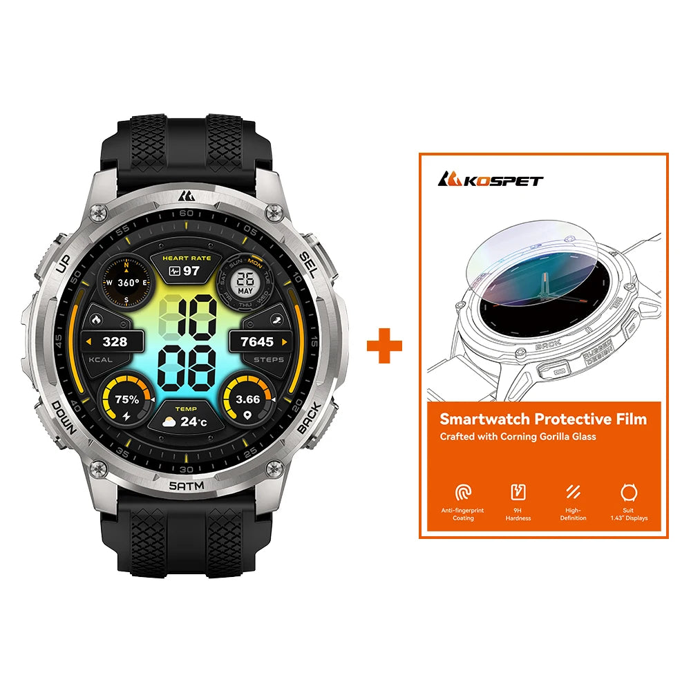 KOSPET Tank T4C Rugged Smartwatch With GPS Fitness Tracking