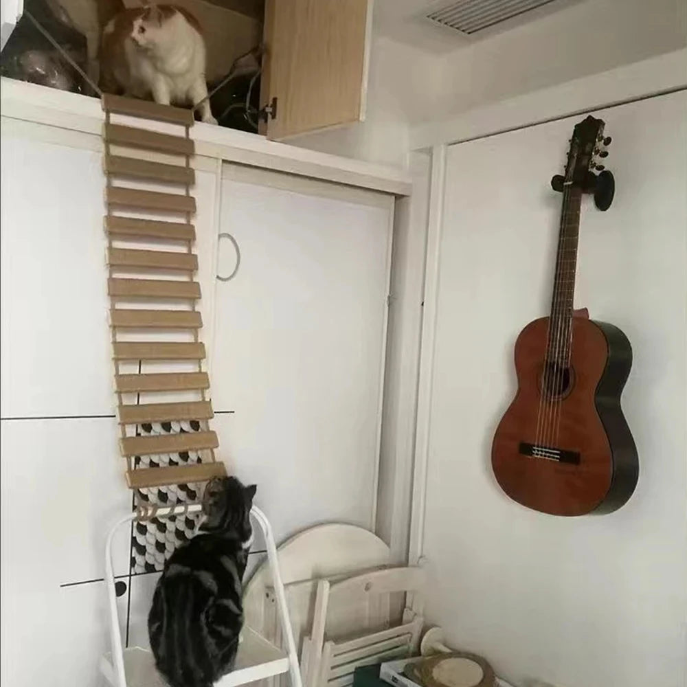 Cat Sisal Rope Bridge Ladder and Scratcher for Cage Furniture