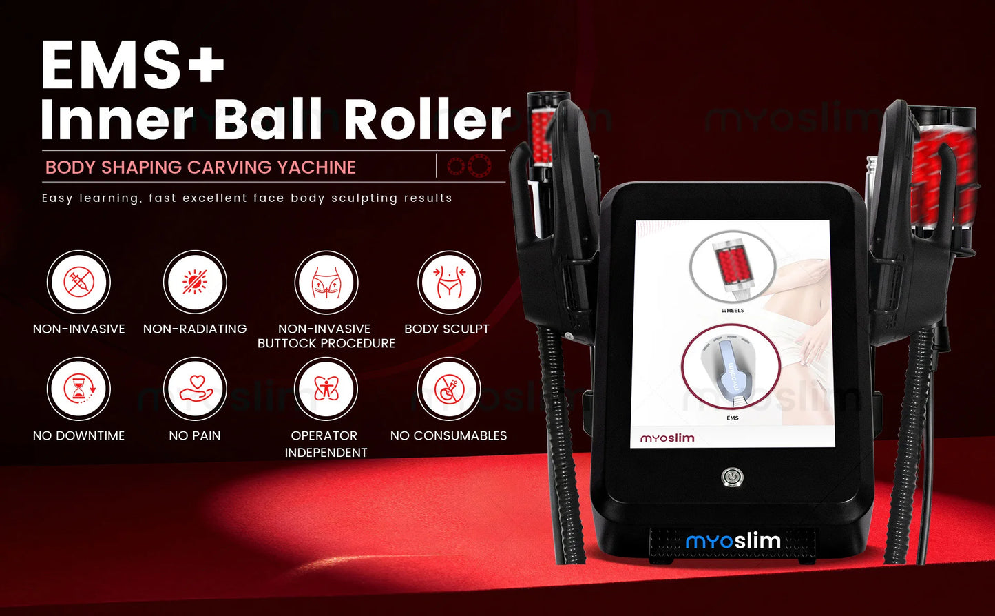 MYOSLIM EMS Vacuum Inner Ball Roller Massager For Body Slimming