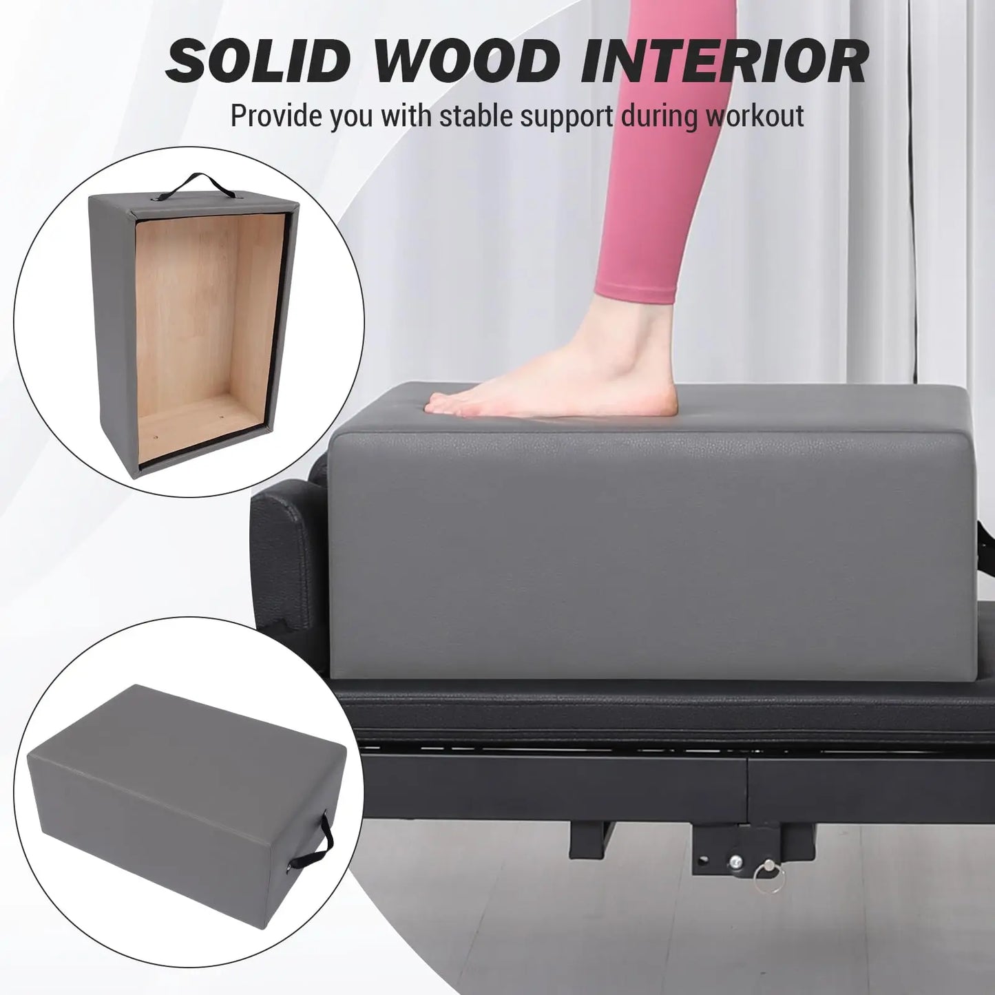 HiMISS Portable Pilates Reformer Sit Box For Home Workouts And Stretching