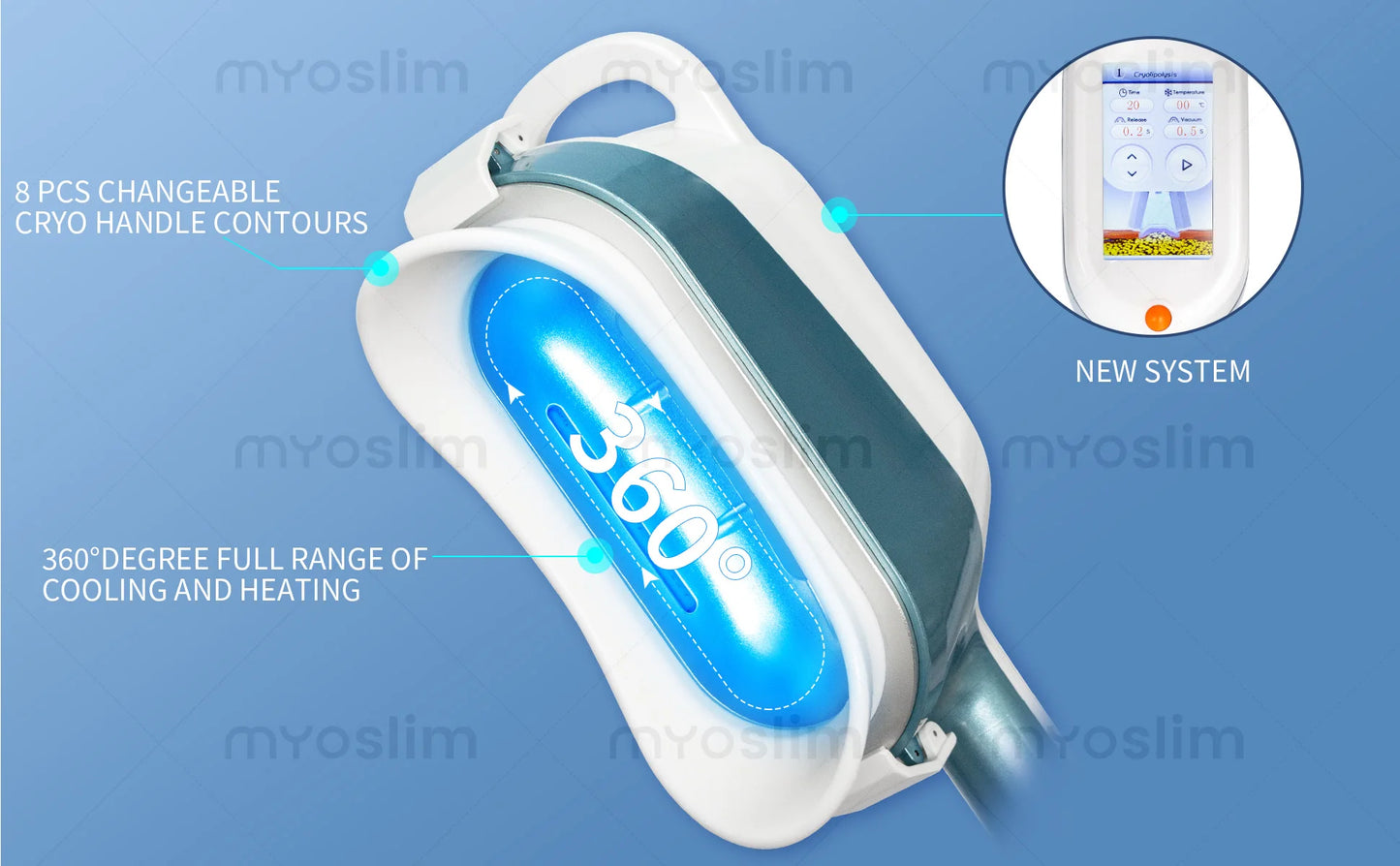 MYOSLIM Multi-Function Body Shaping Device With 8 Silicone Heads Ultrasonic