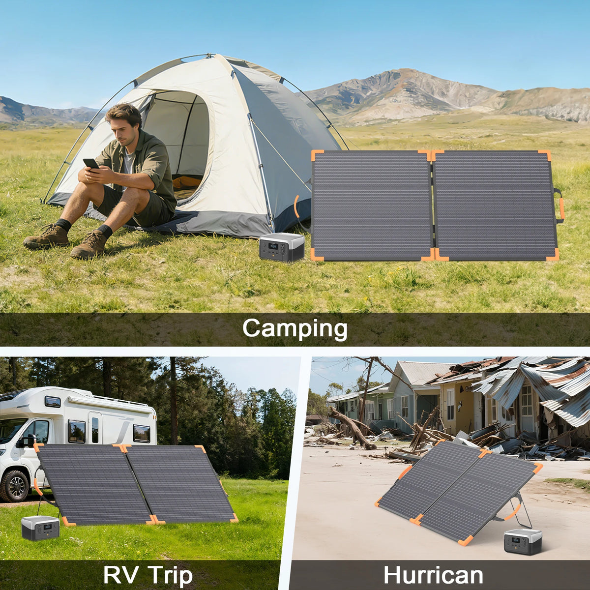 MHPOWOS Foldable Bifacial Monocrystalline Solar Panel