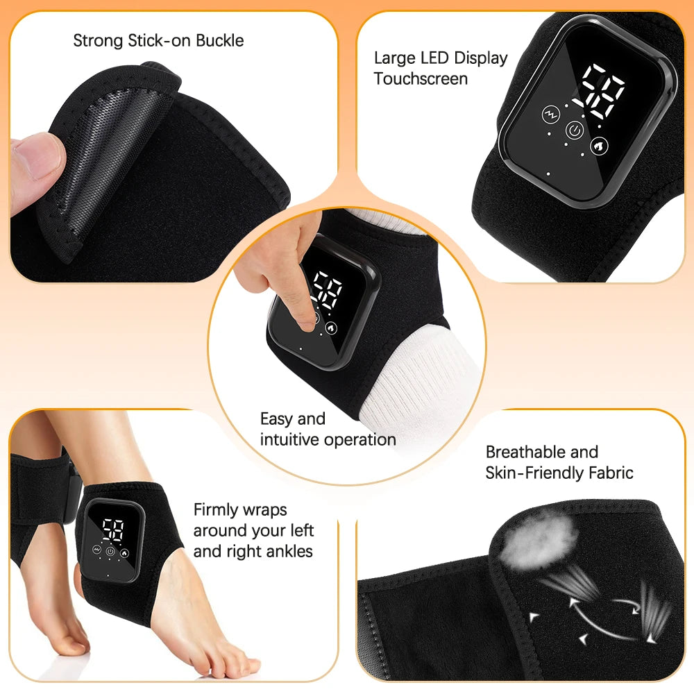 Hailicare Rechargeable Heated Ankle Brace With Vibration Support
