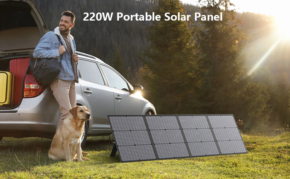 MHPOWOS Portable Foldable Solar Panel Waterproof 220W Charger