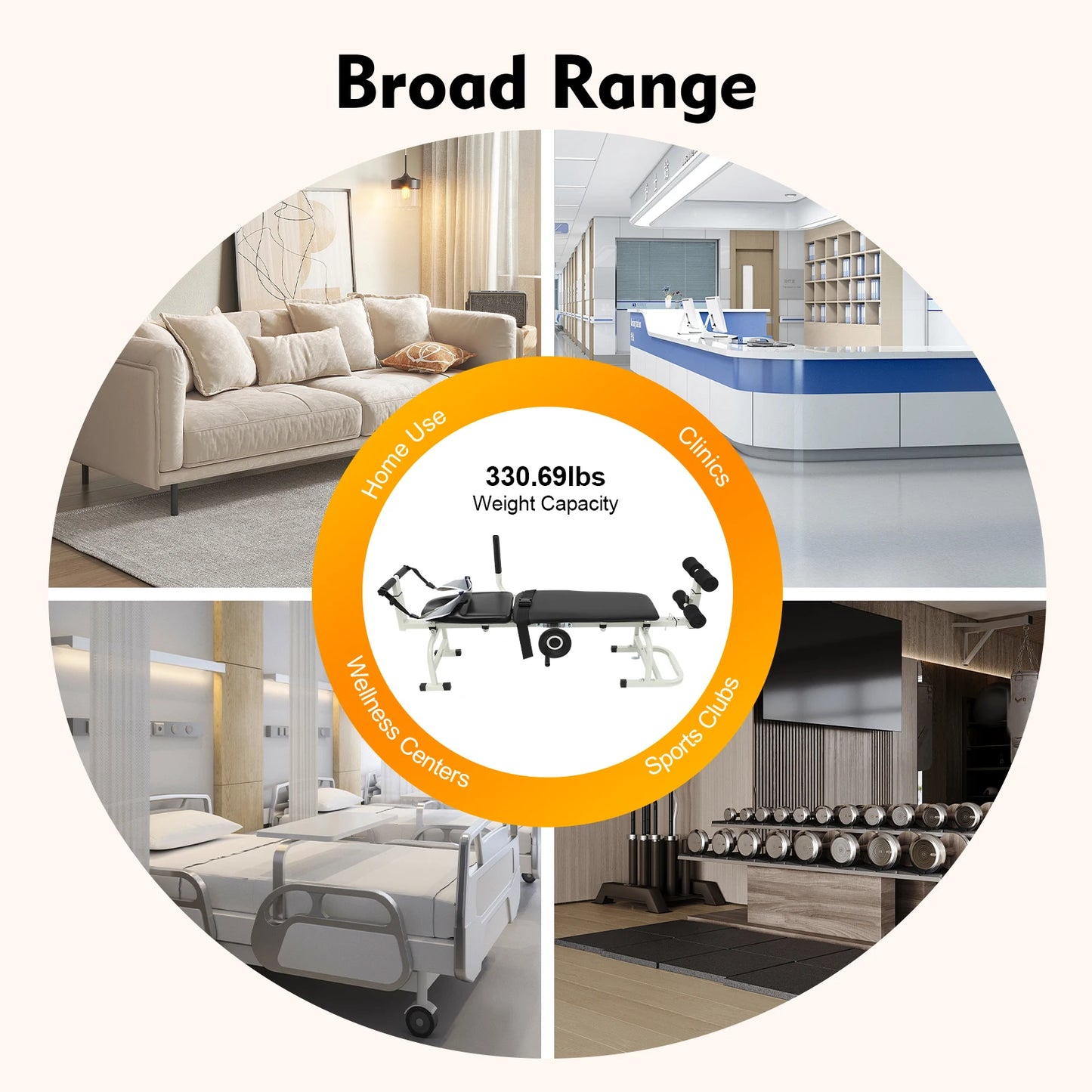 Adjustable Multifunctional Back Stretch Bench With Cervical Traction Support