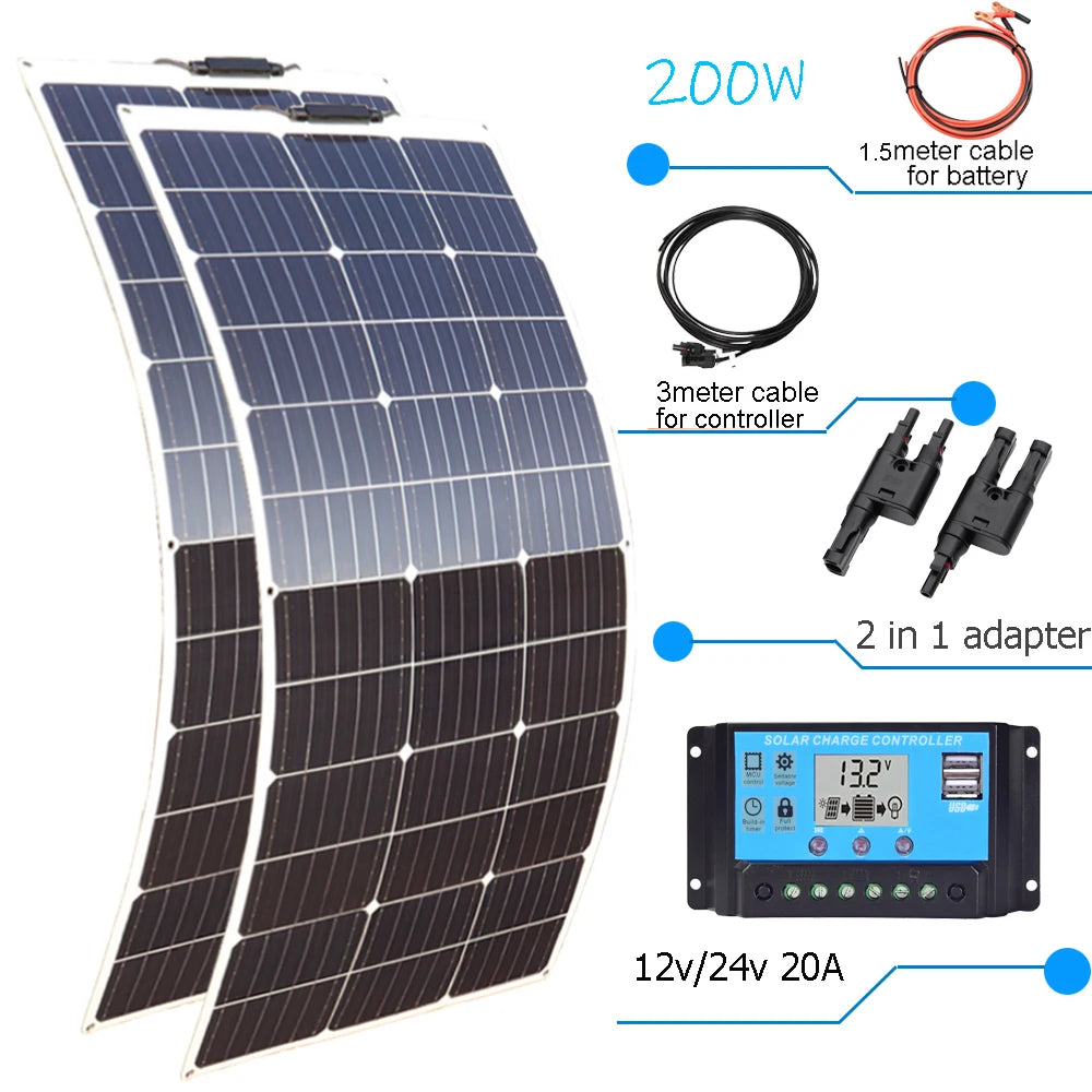 Xinpuguang Flexible Solar Panel Kit For RV Boat Battery Charging