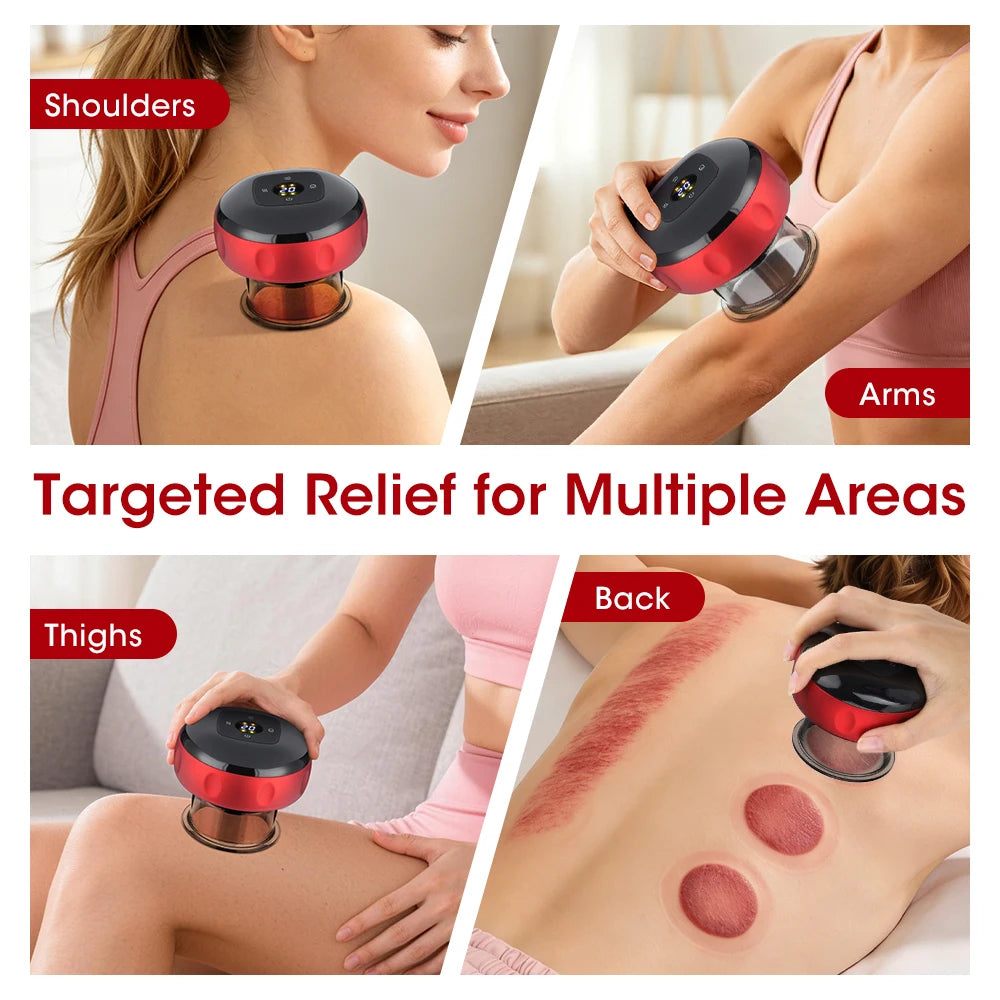 PASTSKY Rechargeable Smart Cupping Massager With Adjustable Suction And Heat
