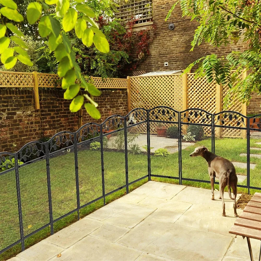 BORWART Tall Wrought Iron Dog Fence Panels For Pet Containment