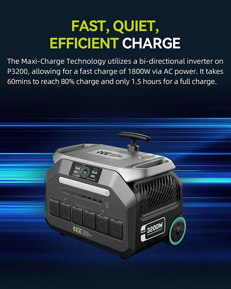 IEE P3200 Portable Power Station 2048Wh Solar Generator