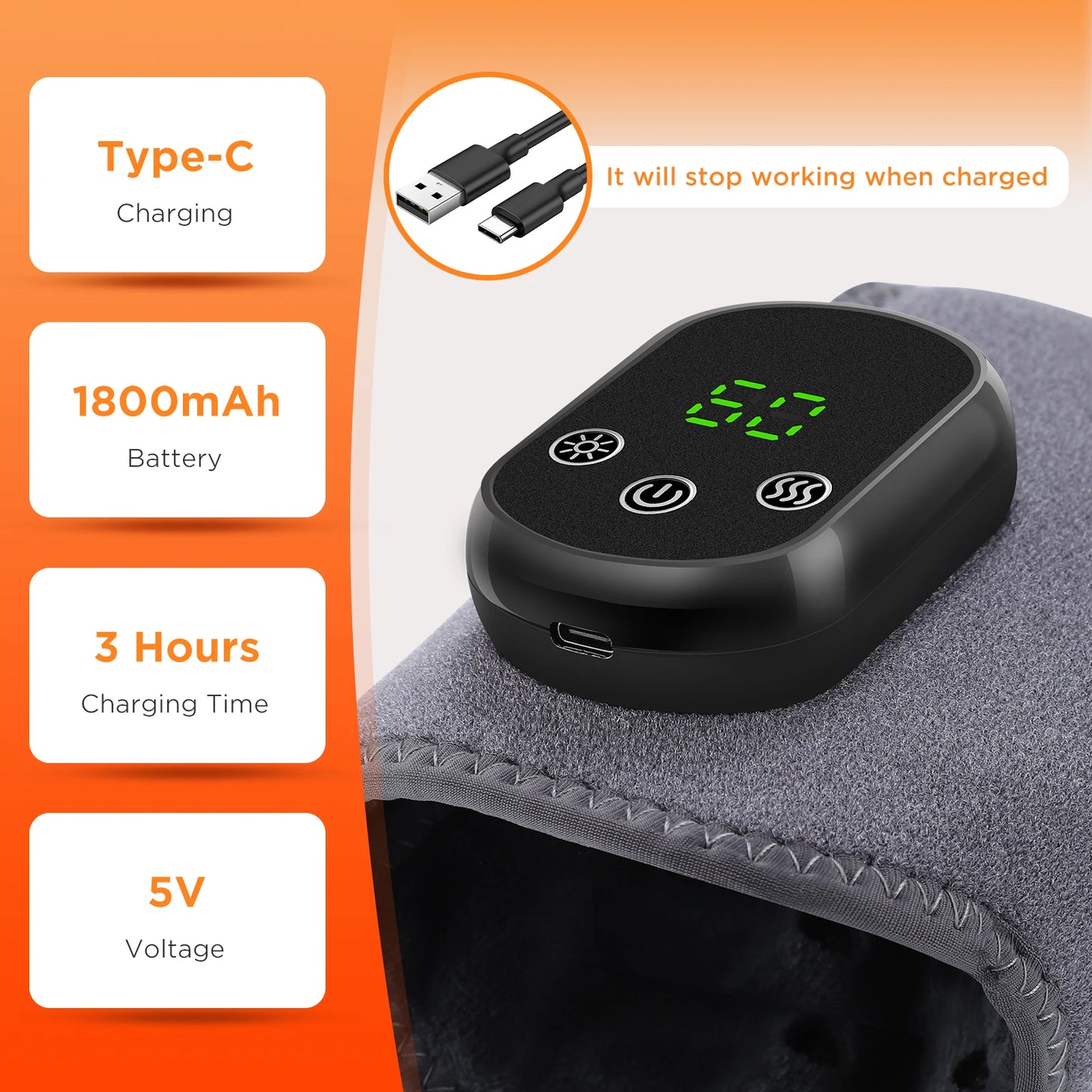 Hailicare Heated Ankle Brace With Five Heat Settings And Vibration