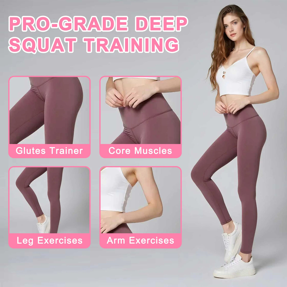 Professional Squat Trainer With Resistance Bands For Home Gym