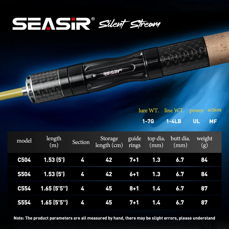 SeaSir Silent Stream Carbon Fiber Four Section Fishing Rod