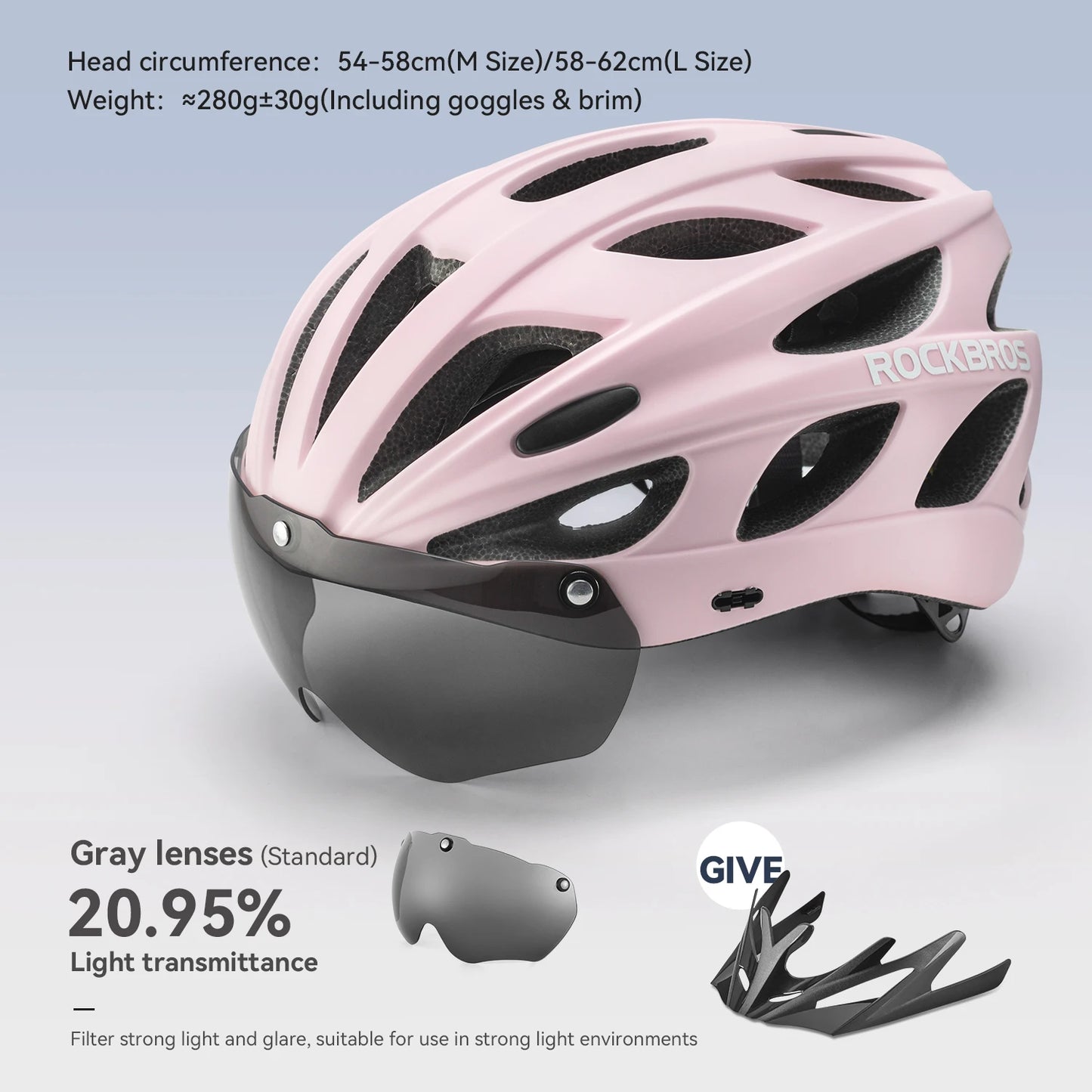 Rockbros Lightweight Cycling Helmet With Goggles For Road And Mountain