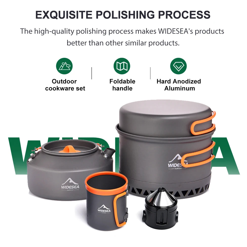 Widesea Outdoor Camping Cookware Set For Hiking Picnic