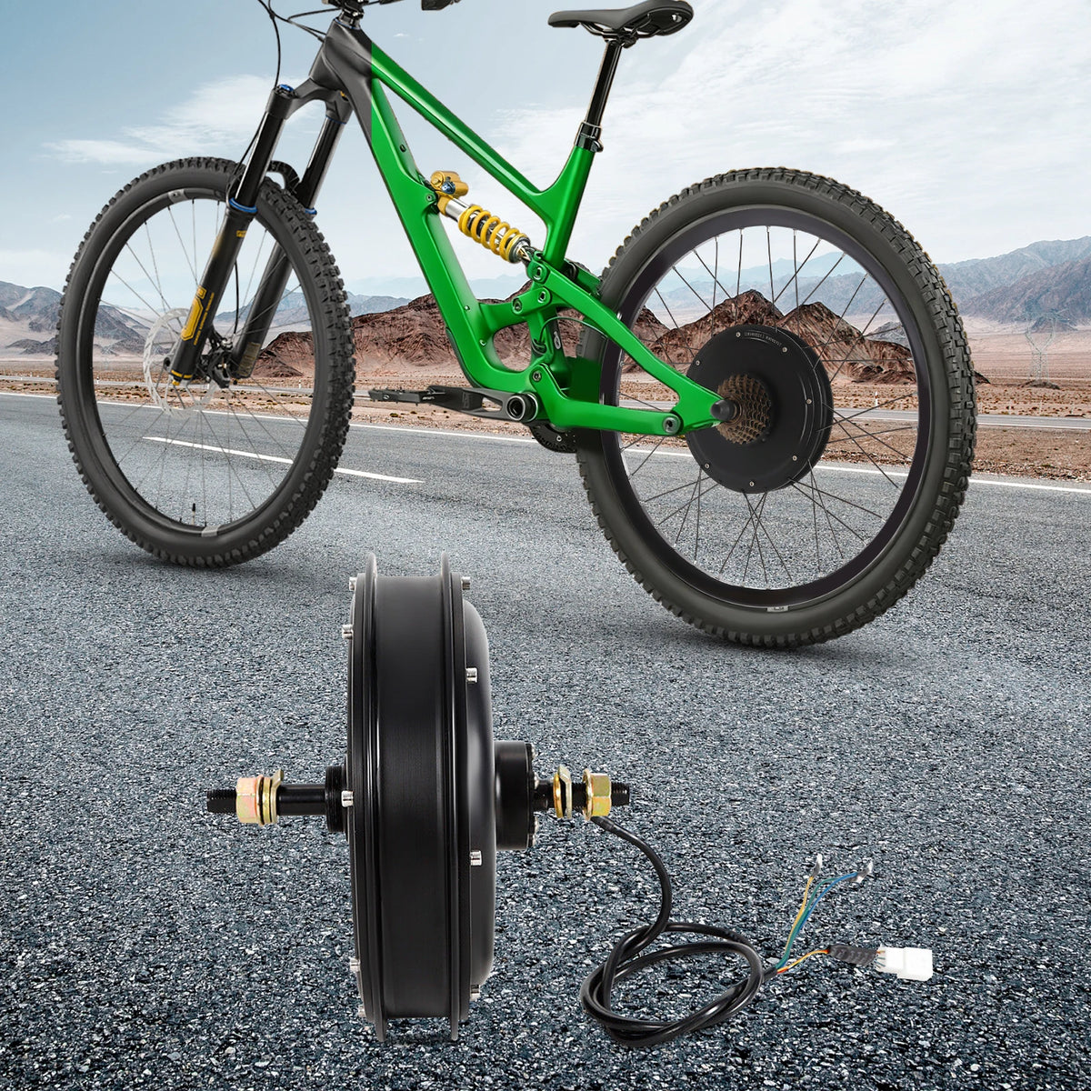 Bymaocar Electric Brushless Bicycle Motor Rear Wheel Conversion Kit