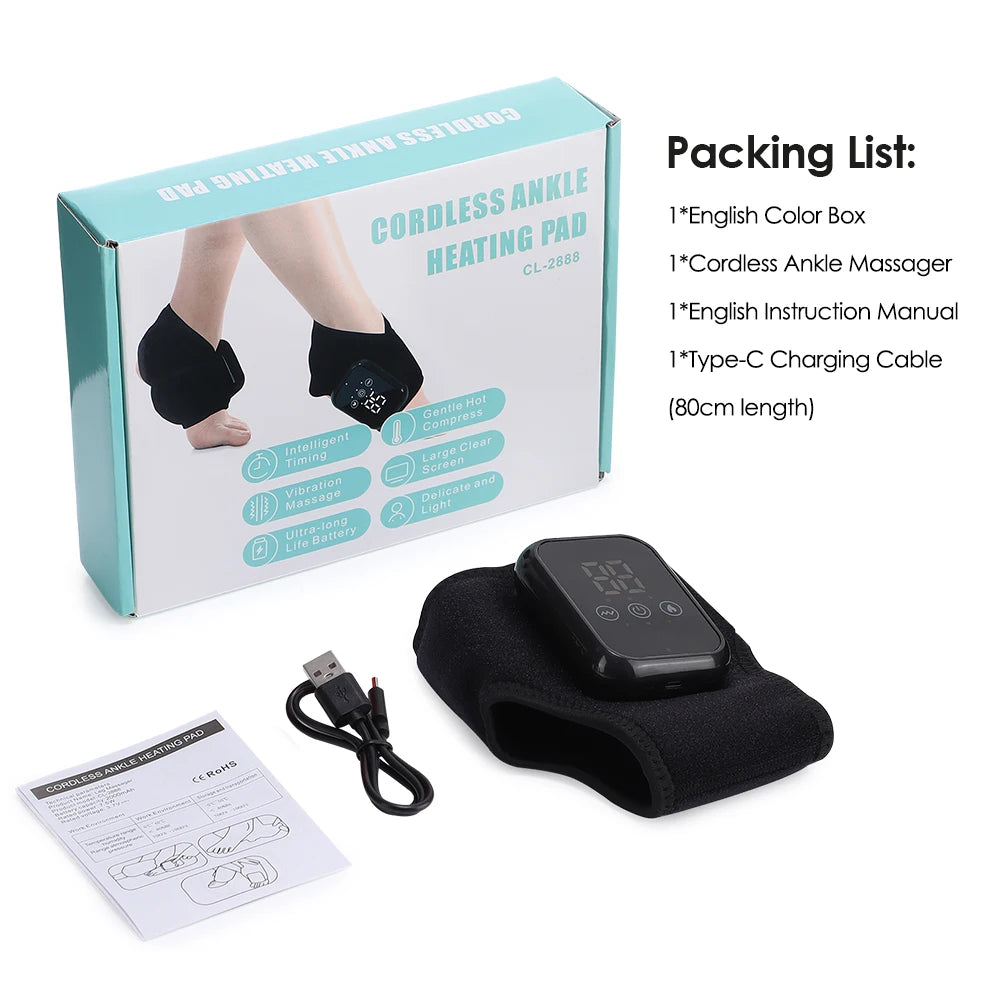 Hailicare Rechargeable Heated Ankle Brace With Vibration Support