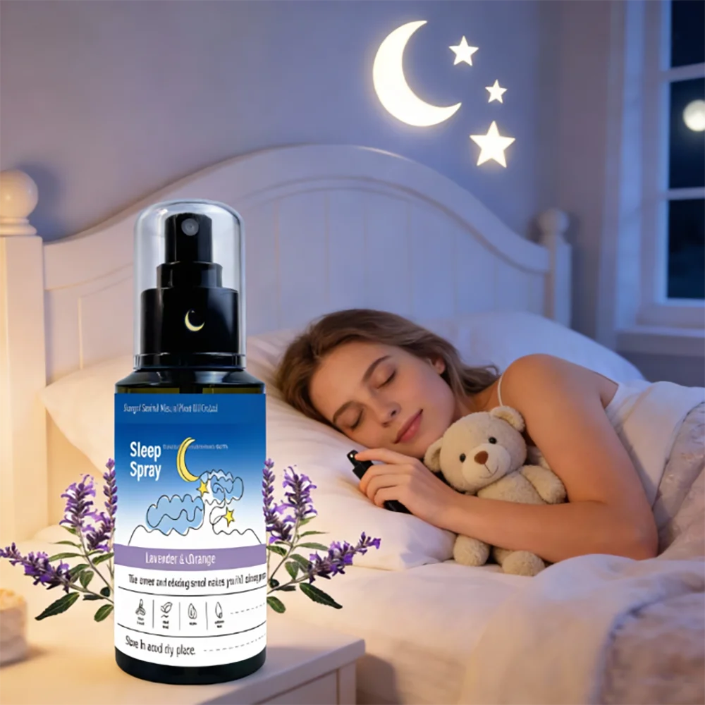 100ml Relieve Fatigue Sleep Spray Lavender Essential Oil Vanilla Gentle Freshness Care Spray Mist Sleep For Room Deep Fall Aslee