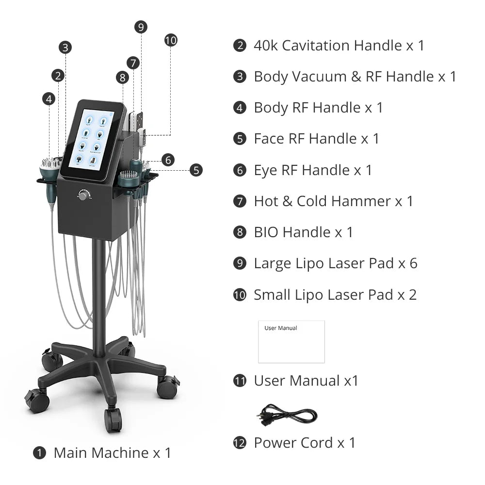 MF-77K1S 9-In-1 40k Lipo Cavitation Machine For Body Sculpting