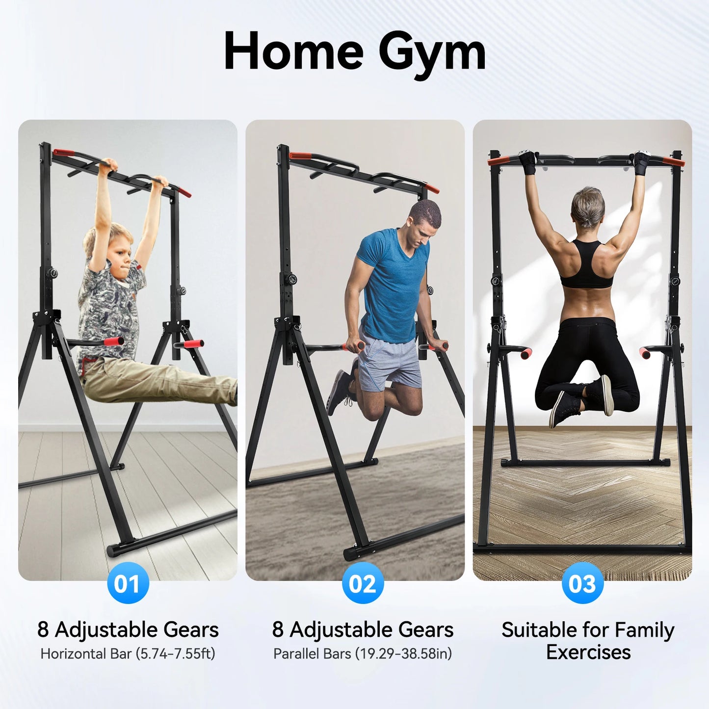 Adjustable Foldable 200kg Pull Up Bar With Parallel Bars