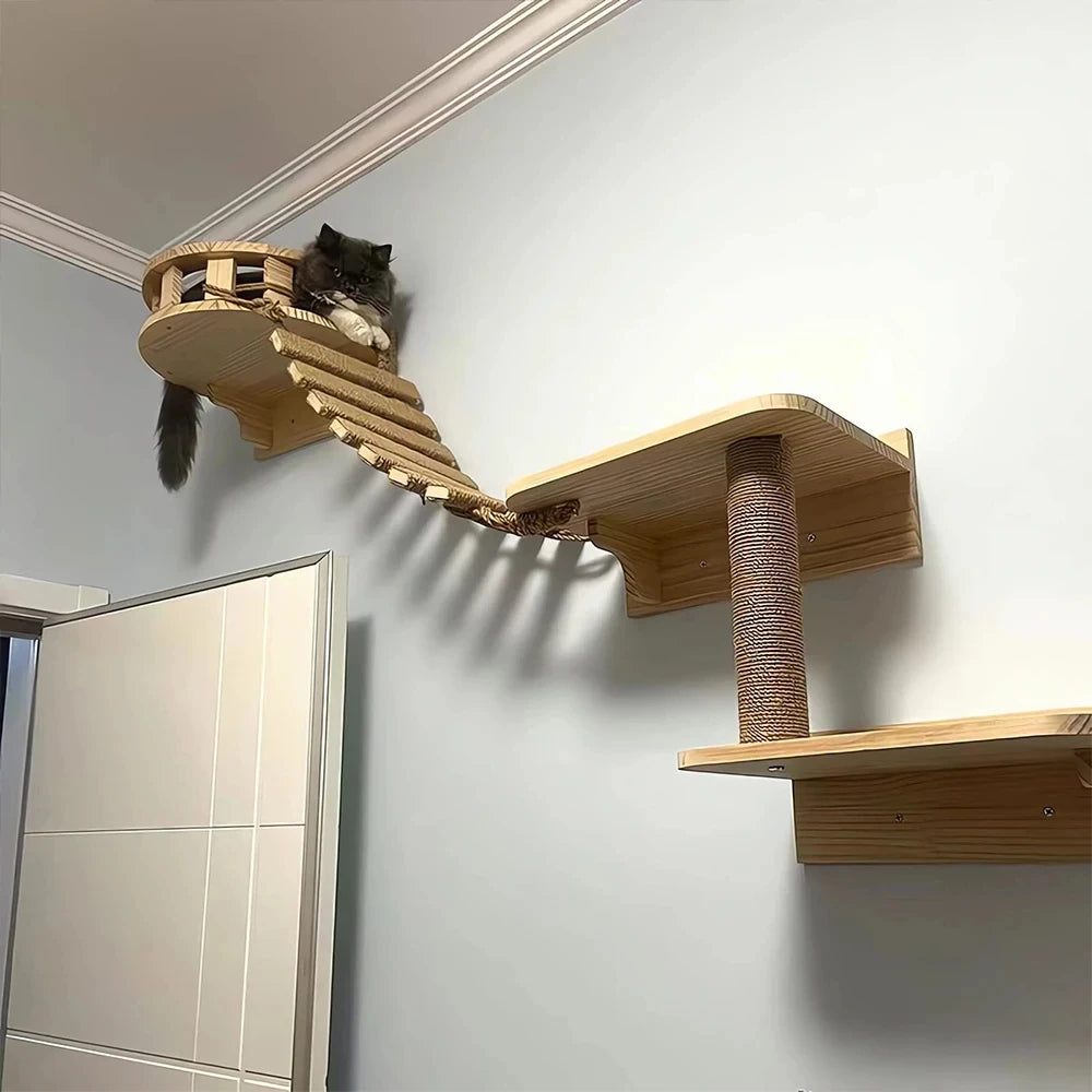 Cat Sisal Rope Bridge Ladder and Scratcher for Cage Furniture