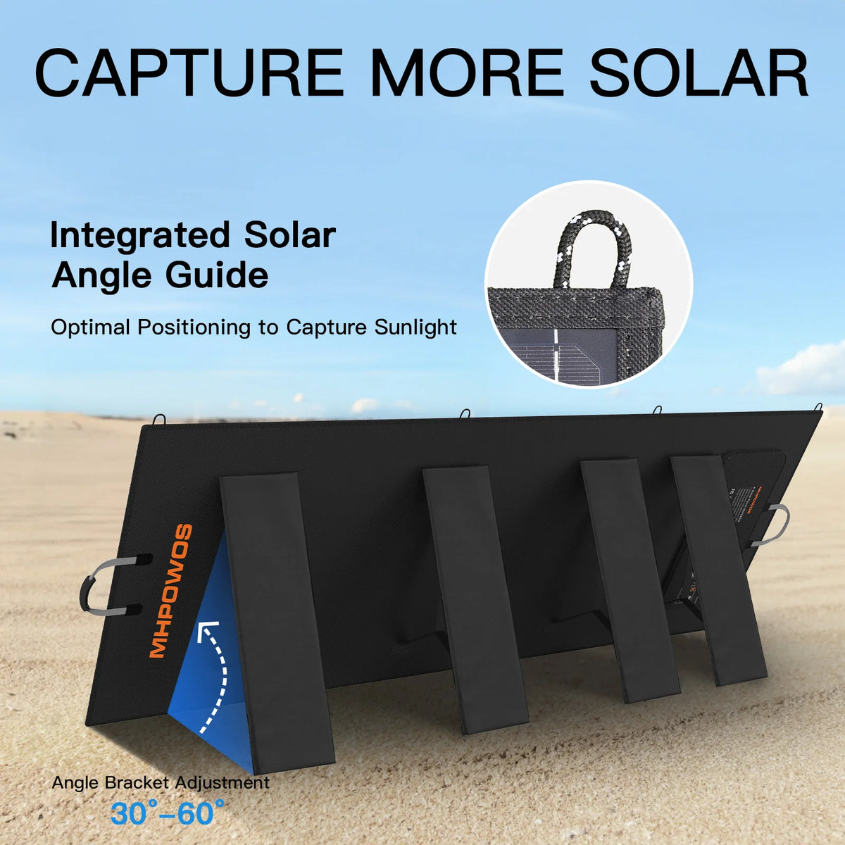 MHPOWOS Portable Foldable Solar Panel for RV and Outdoor Use