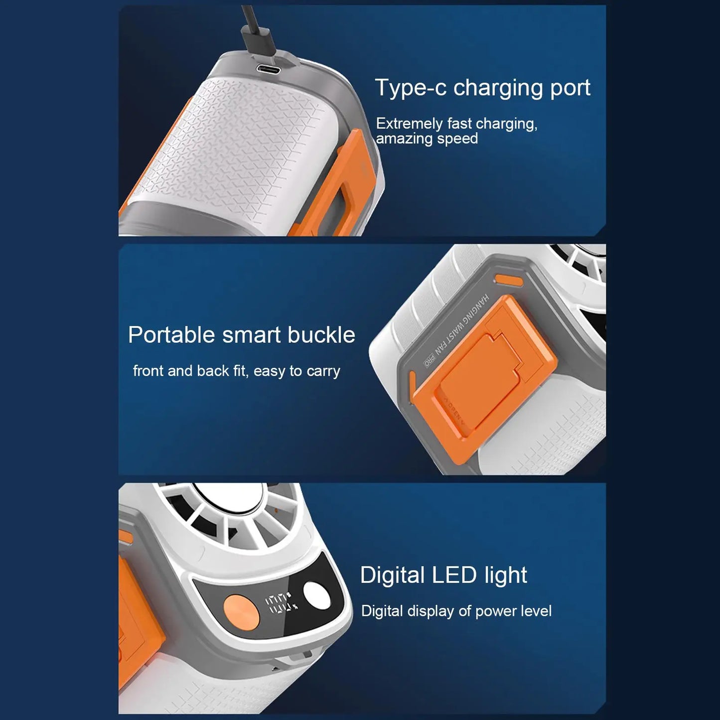 Portable Waist Fan Wearable Body Fan For Festivals And Travel