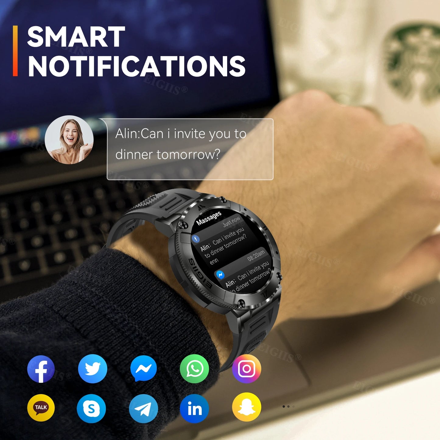 LaNikar Waterproof Smartwatch With Bluetooth Calling And Fitness Tracking