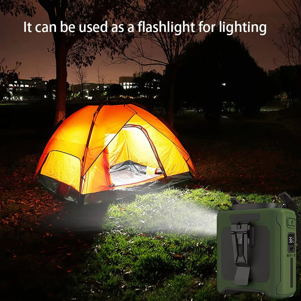 Portable 10000mAh Waist Clip Fan USB Rechargeable Five Speed