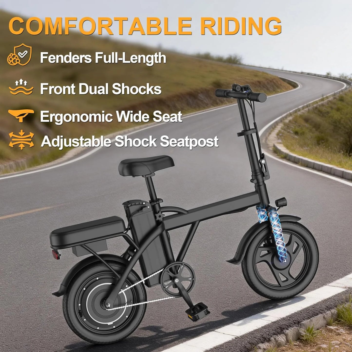 Ladped Foldable Dual Seat Electric Bike With 500W Motor