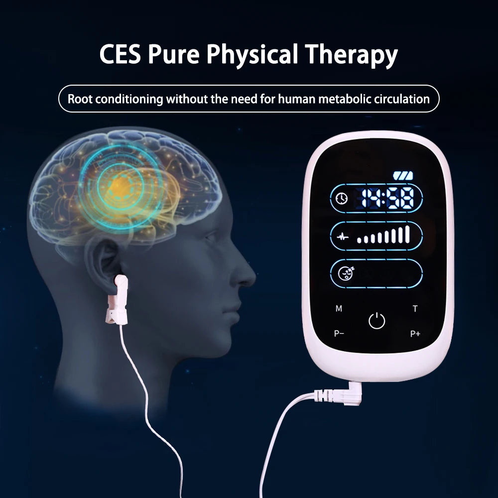 ATANG CES Insomnia Treatment Device With Ear Clip Electrodes