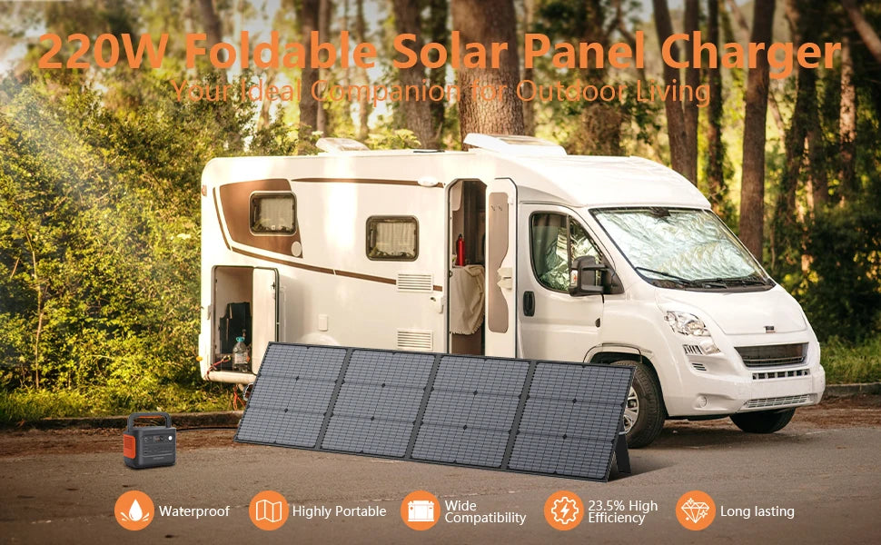MHPOWOS Portable Foldable Solar Panel for RV and Outdoor Use